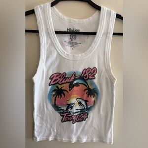 Blink-182 White Graphic Tank Top